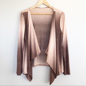 I. Joah Blush Pink Ombré Open Cardigan Sweater M